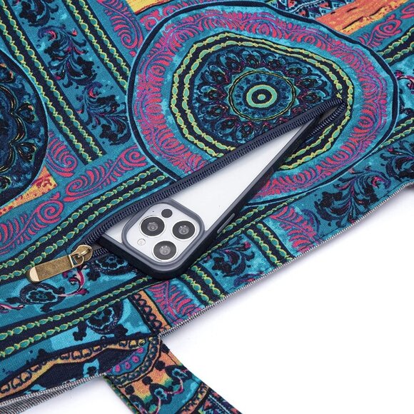 Women Canvas Tote Bag Large Capacity Bohemian Shoulder Handbag - Picture 8 of 9